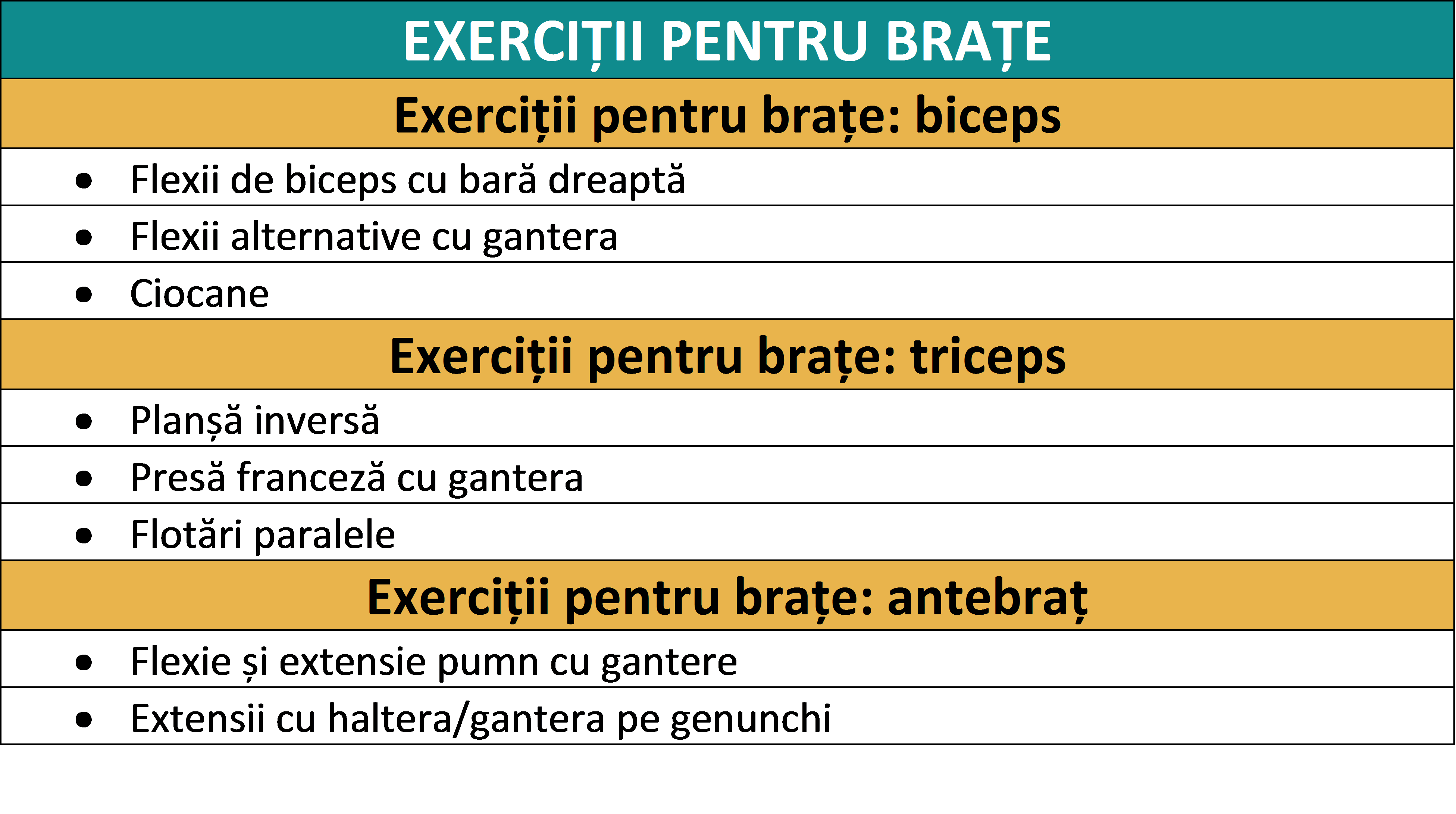 exerciții pentru brațe acasă